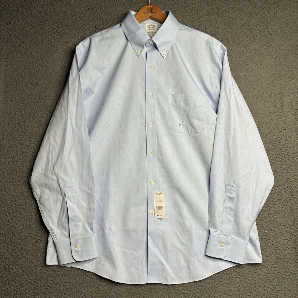 Brooks Brothers Regent Light Blue Non-Iron Supima Cotton Dress Shirt 16.5 34